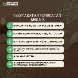 PERSYARATAN PEMBUATAN KIS/ BPJS